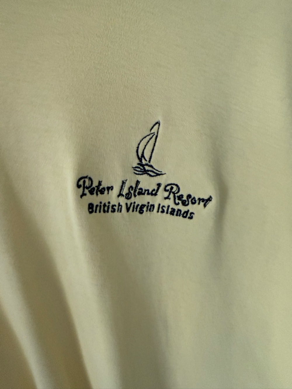 British Virgin Islands Embroidered Men's Shirt - light yellow